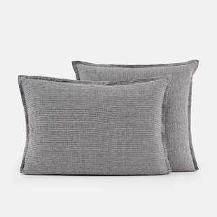 Kussensloop in gewassen linnen, Linot Carreaux