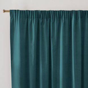 Gordijn in fluweel met aangerimpeld biesje, Velvet