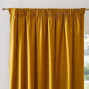 Gordijn in fluweel met aangerimpeld biesje, Velvet