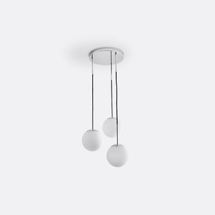 Hanglamp in metaal en opaline, Theide