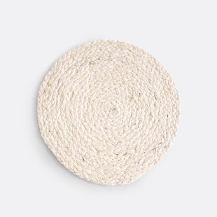 Set van 4 ronde placemats in geweven jute, Jonna