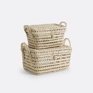 Set van 2 manden in palmbladeren, Ghada