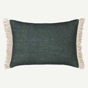 Kussenhoes met franjes in linnen, Taram