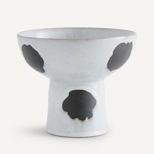 Schaal op voet in gevlekt keramiek, Otico