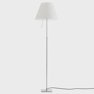 Costanza vloerlamp D13t, aluminium/wit Luceplan - Woonkamer - Designer - Metaal - Met lampenkap