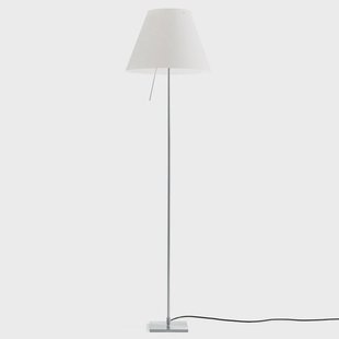 Costanza vloerlamp D13tif, aluminium/wit Luceplan - Woonkamer - Designer - Metaal - Met lampenkap