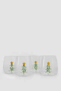 Waterglazen met kerstboom
