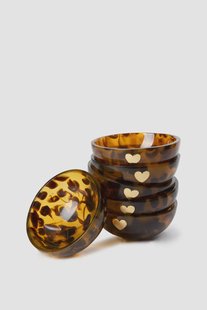 Donkerbruine kom met leopard print