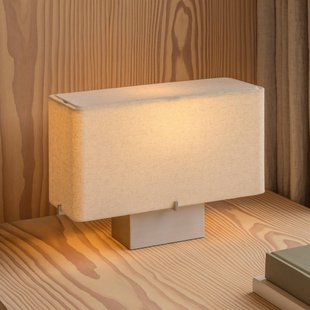 Audo Copenhagen Audo tafellamp Nonna aluminium-/zandkleurig hoogte 24 cm metaal/stof