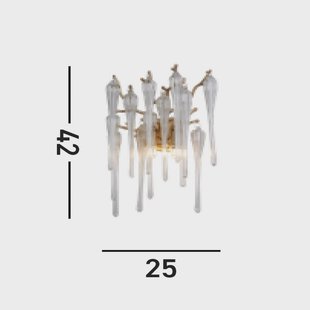 Searchlight Wandlamp Heritage, breedte 25 cm, goudkleurig/helder, glas