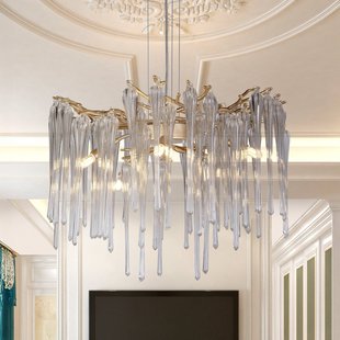 Searchlight Hanglamp Heritage, Ø 50 cm, goudkleurig/helder, glas