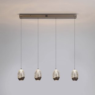 Searchlight LED hanglamp Seeds, crèmekleurig, lengte 75 cm, glas 4-lamps.