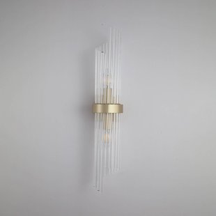 Searchlight Wandlamp Lara, hoogte 56 cm, goudkleurig/helder, glas/metaal