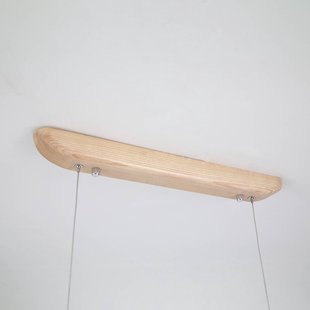 Searchlight LED hanglamp Kenzie, lengte 60 cm, lichtbruin, hout, CCT