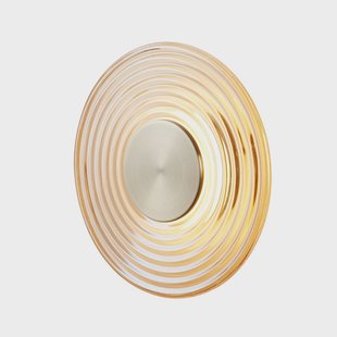 Searchlight LED wandlamp Cleo, amber-/messingkleurig, Ø 30 cm, glas