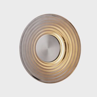 Searchlight LED wandlamp Cleo, grijs/nikkelkleurig, Ø 30 cm, glas