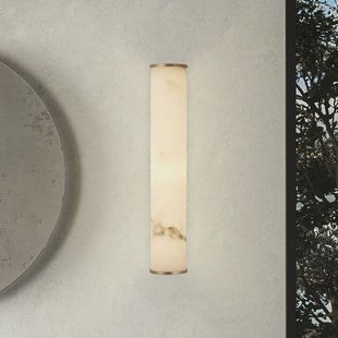 Searchlight LED badkamer wandlamp Wales, goud/gemarmerd, 35 cm staal/hars