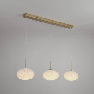 Searchlight LED hanglamp Confetti, lengte 115 cm goudkleurig/wit, glas