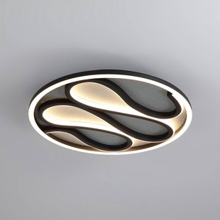 Searchlight LED plafondlamp Zendisc, motief druppels, Ø 39 cm, zwart