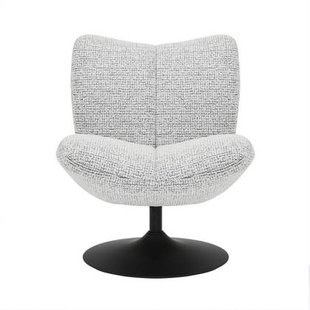 Bronx71 Draaifauteuil Moira gemêleerde stof off white| zwart