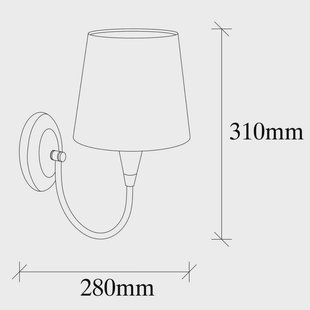 Opviq Wandlamp Pardo, messing, metaal/stof, hoogte 31 cm, E27
