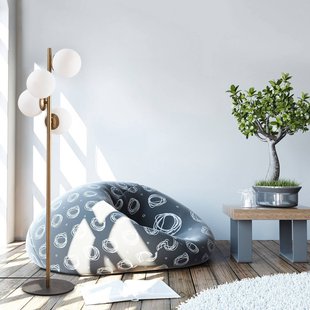 Opviq Vloerlamp Faze, goudkleurig, glas, 130 cm, 4-lamps, E27