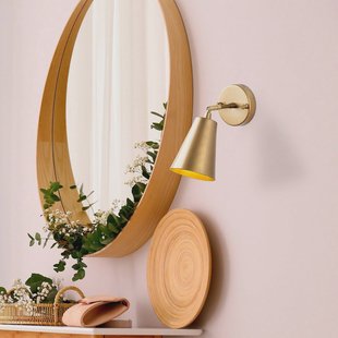 Opviq Wandlamp Evander, goud, metaal, hoogte 21 cm, E27