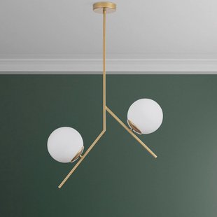 Opviq Hanglamp Dolunay, 43 cm lang, 2-lamps, goudkleurig, E27