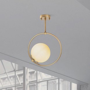 Opviq Plafondlamp Dolunay, Ø 26 cm, goudkleurig, glas, E27
