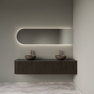 Badkamermeubelset Gliss Design Alluro 180 cm Rechts Charcoal