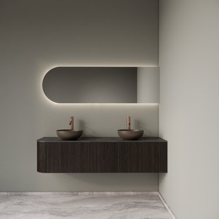 Badkamermeubelset Gliss Design Alluro 160 cm Rechts Ebony