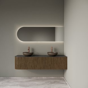 Badkamermeubelset Gliss Design Alluro 160 cm Rechts Castle Brown