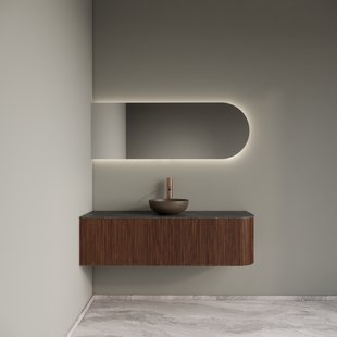 Badkamermeubelset Gliss Design Alluro 140 cm Links Walnut