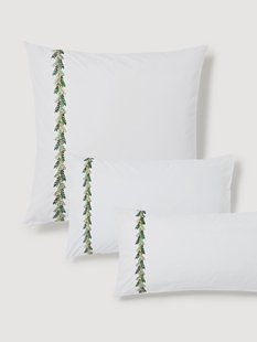 Katoenen kussensloop Evan met kerstborduurwerk