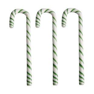 Kosta Boda Polka wandelstok 17 cm 3-pack Wit-groen