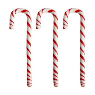 Kosta Boda Polka wandelstok 17 cm 3-pack Wit-rood