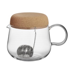 Kosta Boda Viva theepot met kurken deksel 1,2 L Transparant