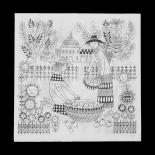 Arabia Emilia papieren servetten 33x33 cm 20-pack Zwart-wit