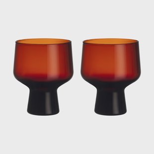 Iittala Solare glas op voet 29 cl 2-pack Koperkleurig