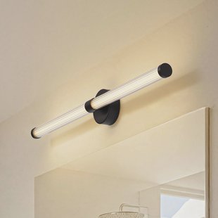 Lucande LED wandlamp Melisa, zwart, 90 cm, CCT, IP44