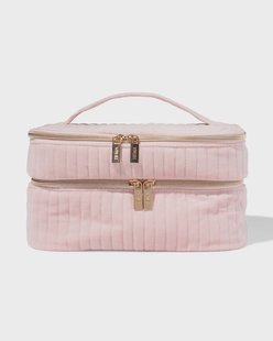 HEMA Beauty case 25x17cm velours rib roze