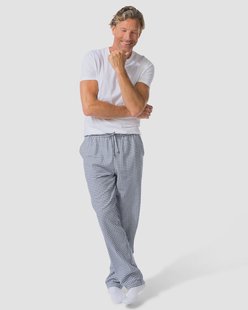 HEMA Herenpyjamabroek flanel ruiten donkerblauw (donkerblauw)