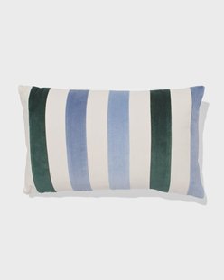 HEMA Kussenhoes 50x30cm velours strepen blauw (blauw)