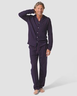 HEMA Herenpyjama flanel strepen donkerrood (donkerrood)