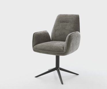 DELIFE Draaistoel Zoa-Flex bouclé zacht mud kruispoot zwart 360° draaibaar rocker-functie pocketveer kern