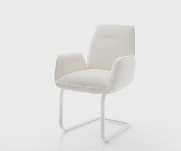 DELIFE Sledemodel Zoa-Flex bouclé zacht beige sledemodel vlak wit pocketveer kern