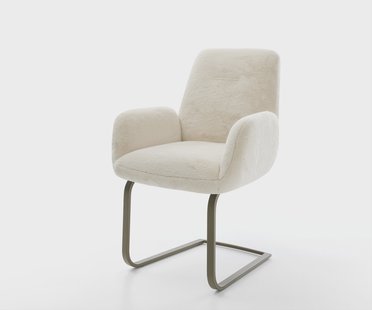 DELIFE Sledemodel Zoa-Flex pluchen crème-wit sledemodel vlak afwerking met titanium pocketveer kern