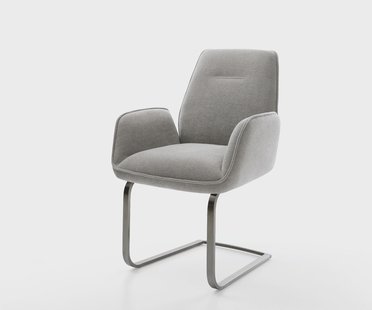 DELIFE Sledemodel Zoa-Flex zachte stof met structuur grijs sledemodel vlak grafiet pocketveer kern