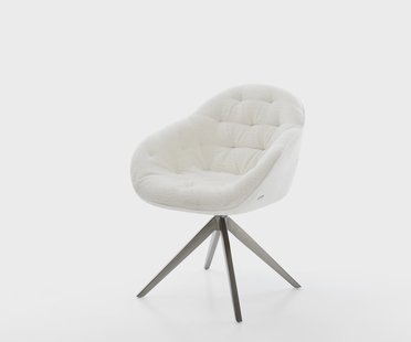 DELIFE Draaistoel Gaio-Flex bouclé zacht beige kruisframe breed grafiet 360° draaibaar rocker-functie