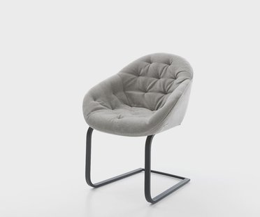 DELIFE Sledemodel Gaio-Flex zachte stof met structuur grijs sledemodel vlak zwart